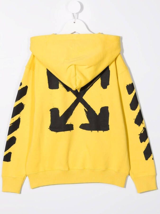 Off-White Kids Hoodie met logoprint Geel