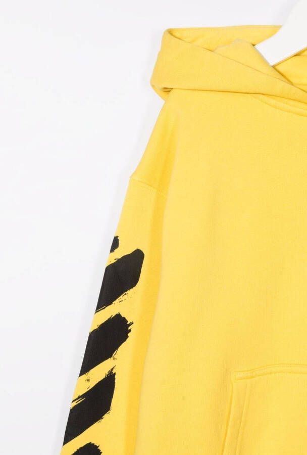 Off-White Kids Hoodie met logoprint Geel