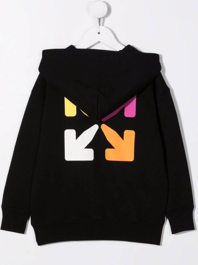 Off-White Kids Hoodie met logoprint Zwart