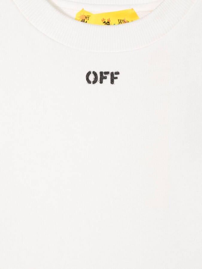 Off-White Kids Jurk met ruches Wit