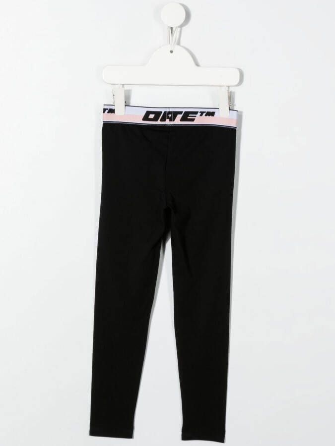 Off-White Kids Legging met logoband Zwart
