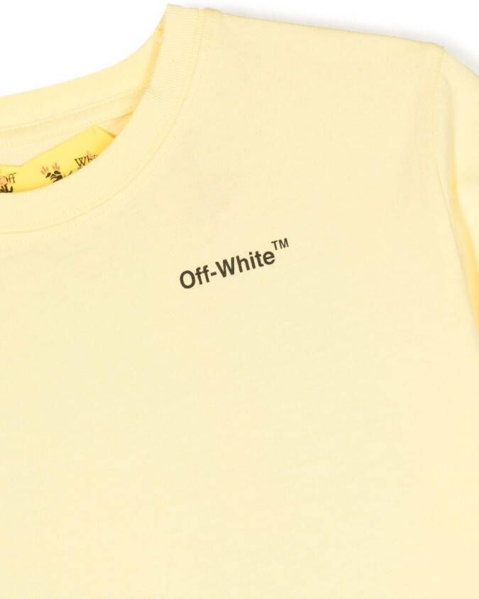 Off-White Kids T-shirt met logoprint Geel