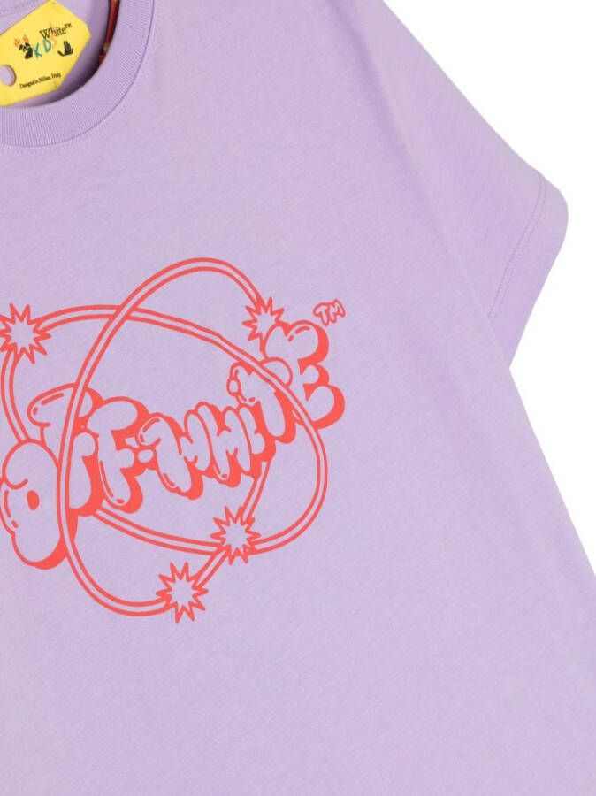 Off-White Kids T-shirt met logoprint Paars