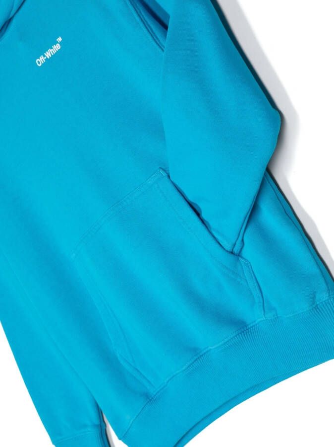 Off-White Kids Hoodie met logoprint Blauw