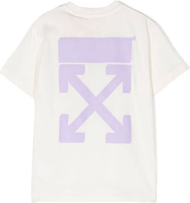 Off-White Kids T-shirt met logoprint Beige