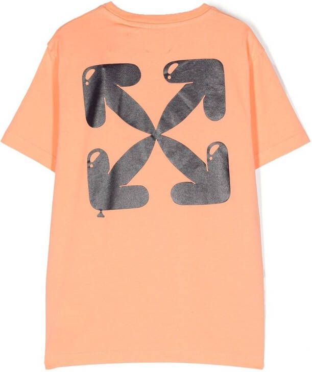Off-White Kids T-shirt met logoprint Oranje