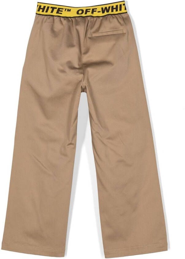 Off-White Kids Broek met logoband Bruin