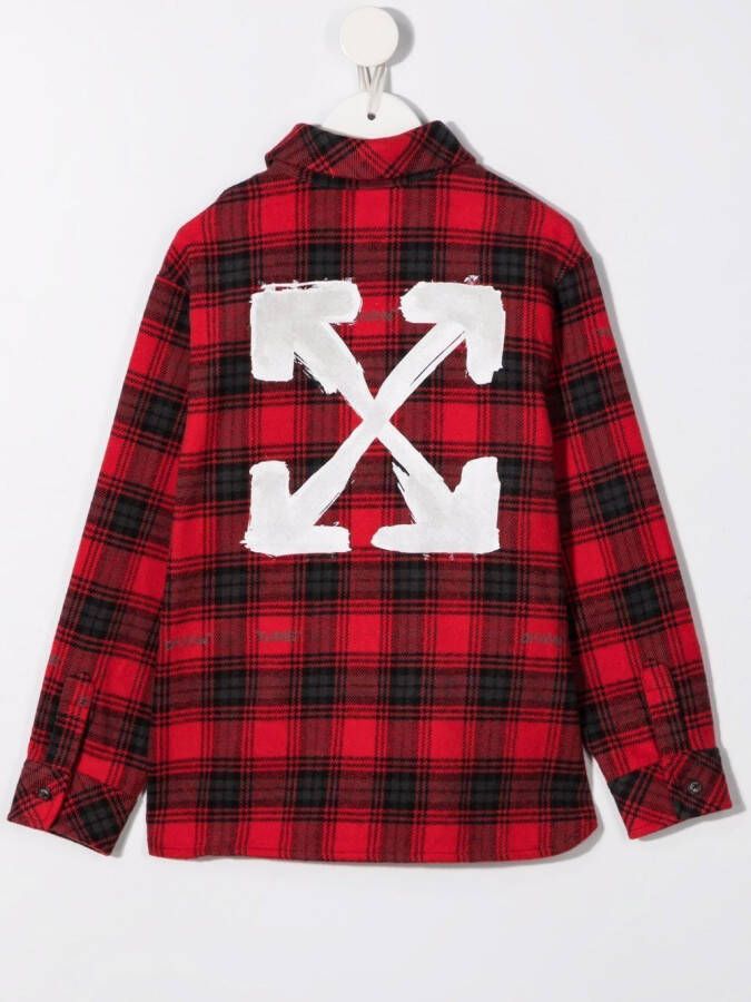 Off-White Kids Overhemd met logopatch Rood