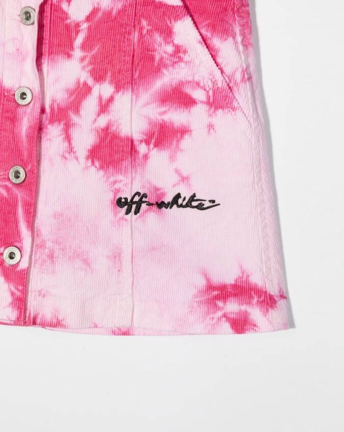 Off-White Kids Rok met tie-dye print Roze