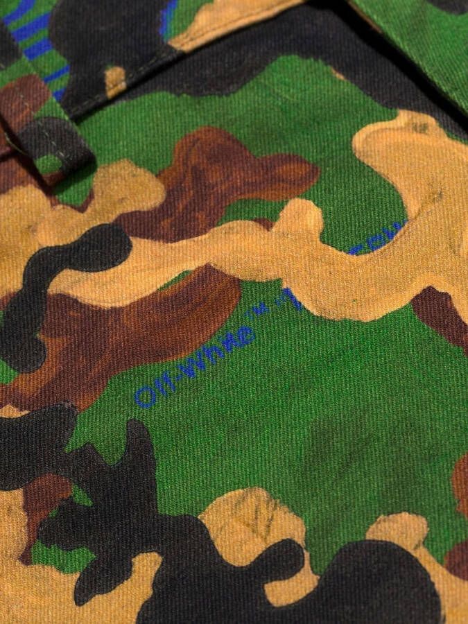 Off-White Kids Shorts met camouflageprint Groen