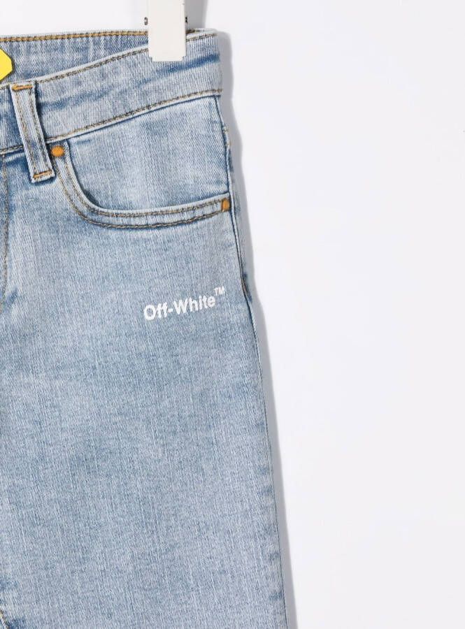 Off-White Kids Skinny jeans Blauw