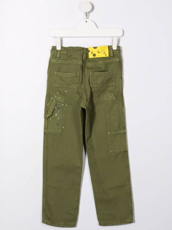 Off-White Kids Straight broek Groen