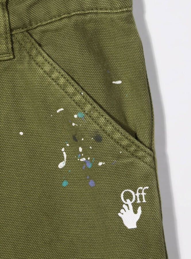 Off-White Kids Straight broek Groen