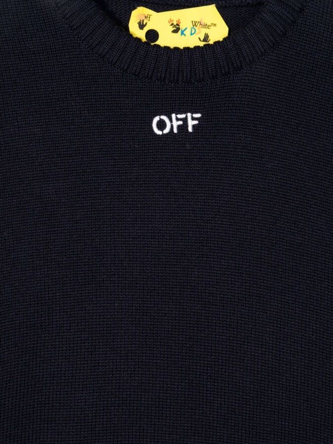 Off-White Kids Sweater met logo Blauw