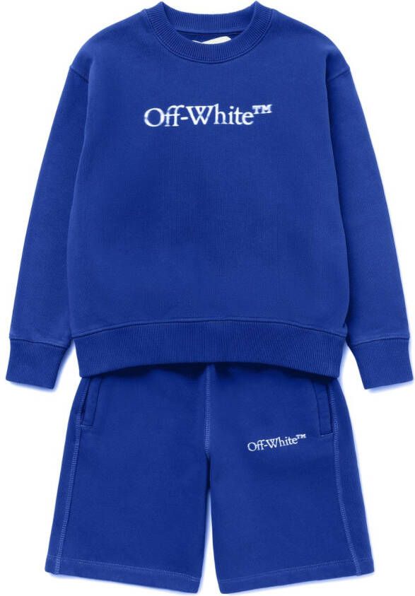 Off-White Kids Sweater met logoprint Blauw