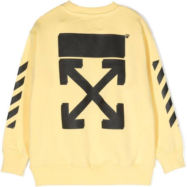Off-White Kids Sweater met logoprint Geel