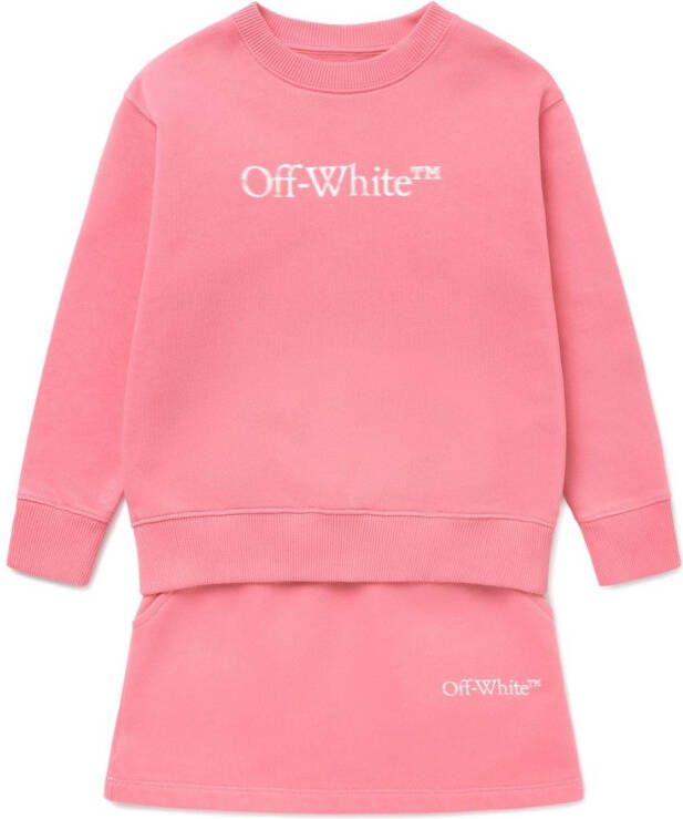 Off-White Kids Katoenen sweater met logoprint Roze