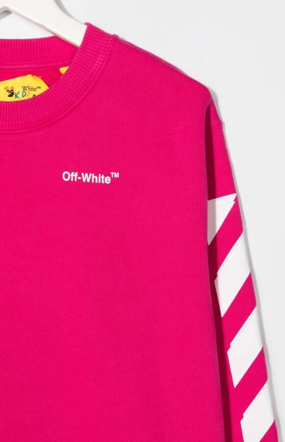Off-White Kids Sweater met logoprint Roze