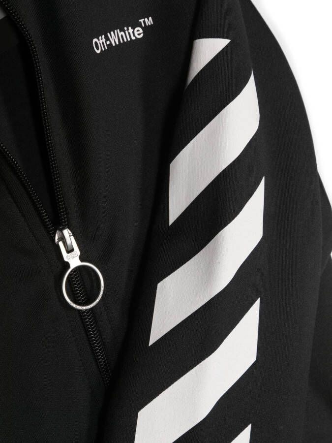 Off-White Kids Sweater met rits Zwart