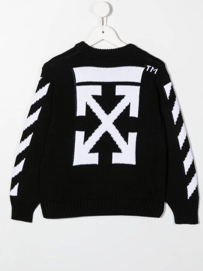 Off-White Kids Sweater met ronde hals Zwart