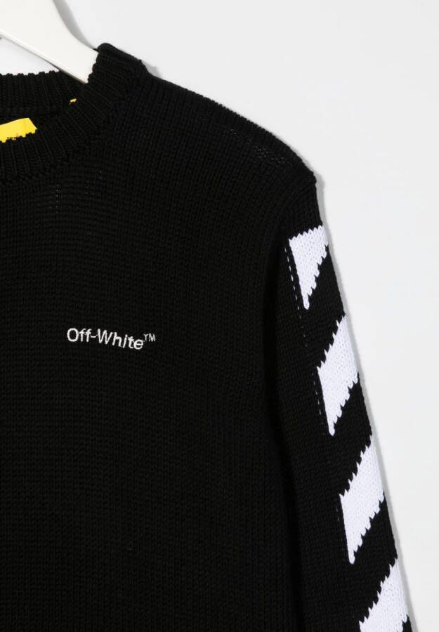 Off-White Kids Sweater met ronde hals Zwart