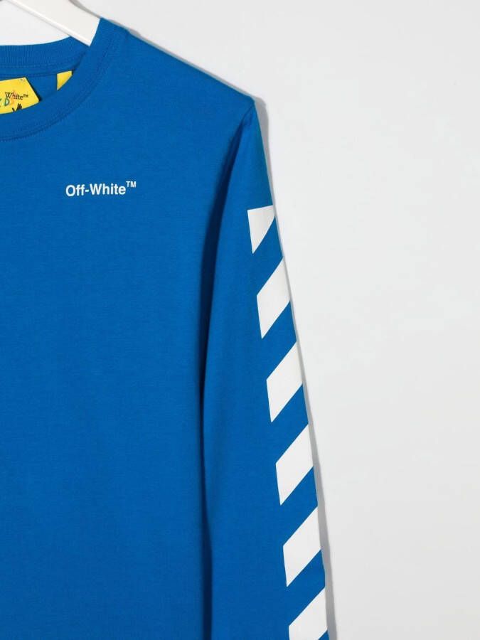Off-White Kids T-shirt met logoprint Blauw