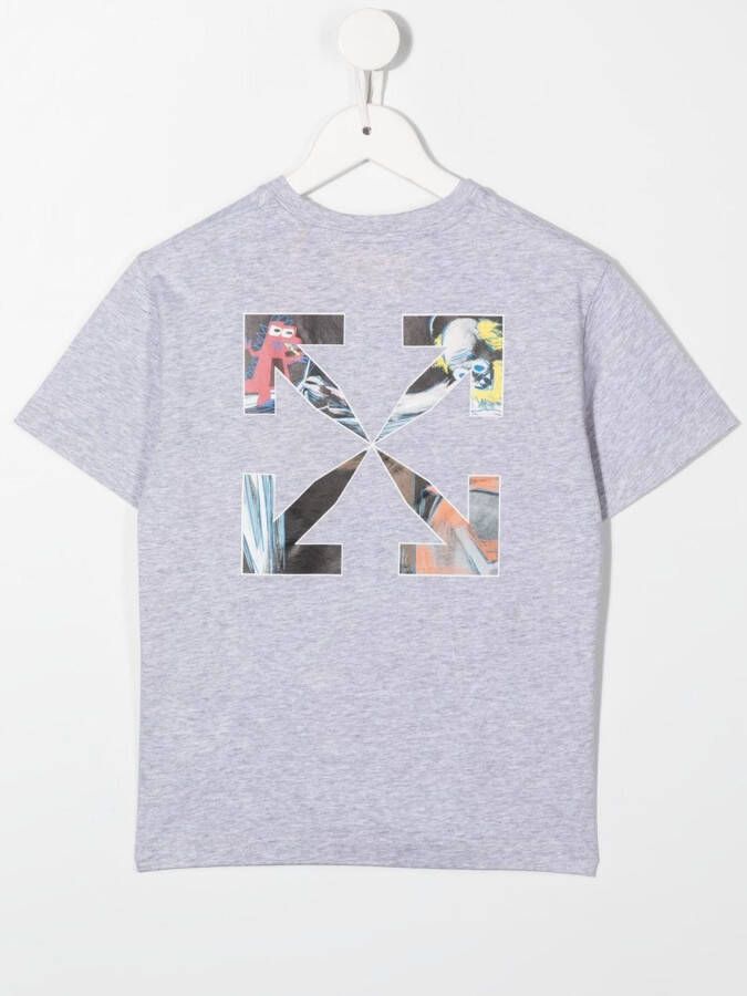 Off-White Kids T-shirt met logoprint Grijs