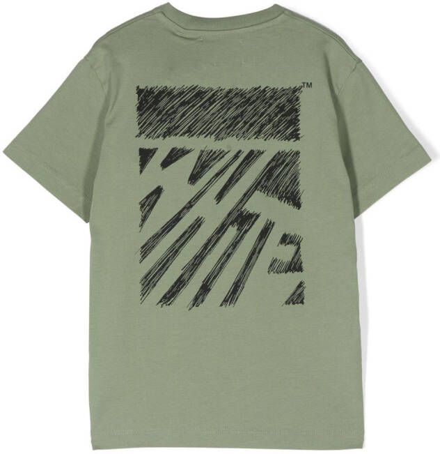 Off-White Kids T-shirt met logoprint Groen