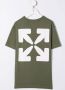 Off-White Kids T-shirt met logoprint Groen - Thumbnail 2