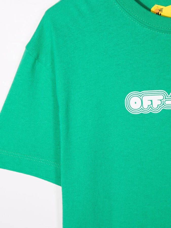 Off-White Kids T-shirt met logoprint Groen