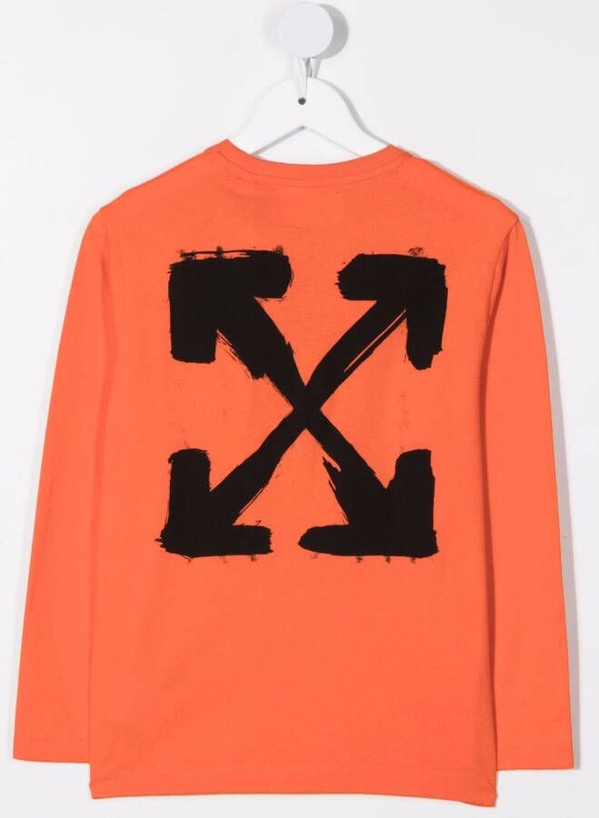 Off-White Kids T-shirt met logoprint Oranje
