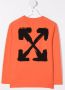Off-White Kids T-shirt met logoprint Oranje - Thumbnail 1