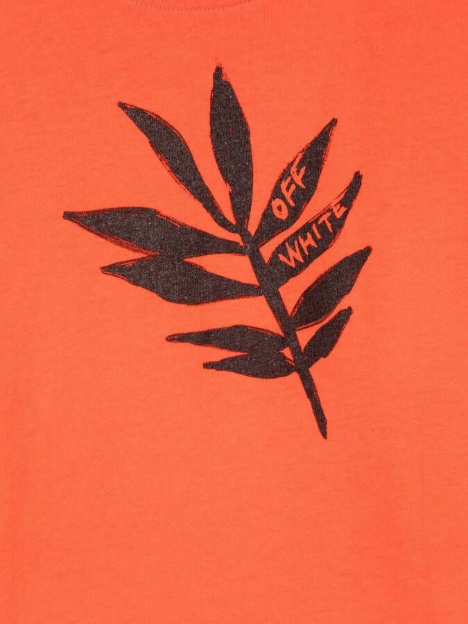 Off-White Kids T-shirt met logoprint Oranje
