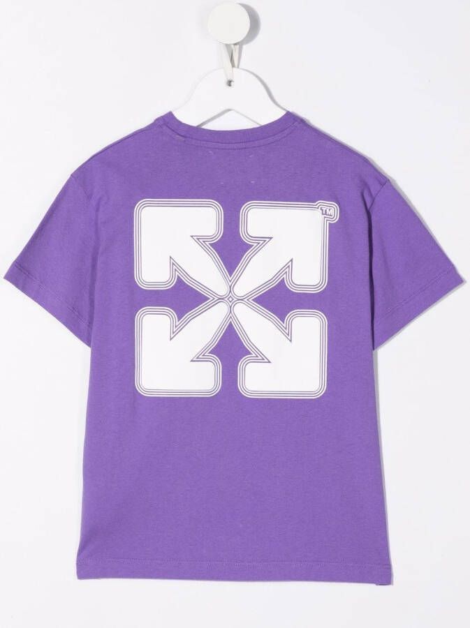 Off-White Kids T-shirt met logoprint Paars