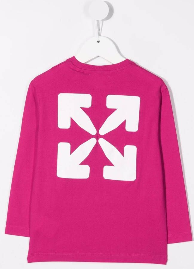 Off-White Kids T-shirt met logoprint Roze