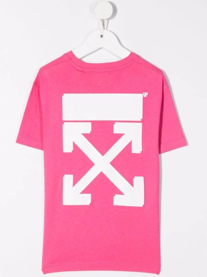 Off-White Kids T-shirt met logoprint Roze