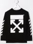 Off White T-shirt with long sleeves Zwart - Thumbnail 3