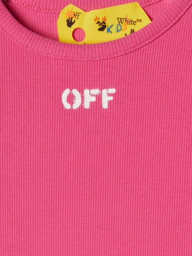 Off-White Kids T-shirtjurk met logoprint Roze