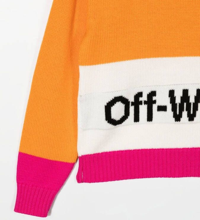 Off-White Kids Trui met colourblocking Oranje