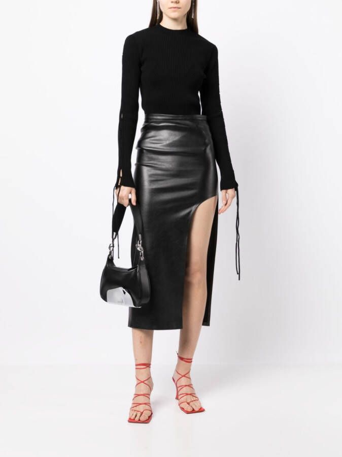 Off-White Ribgebreide top Zwart