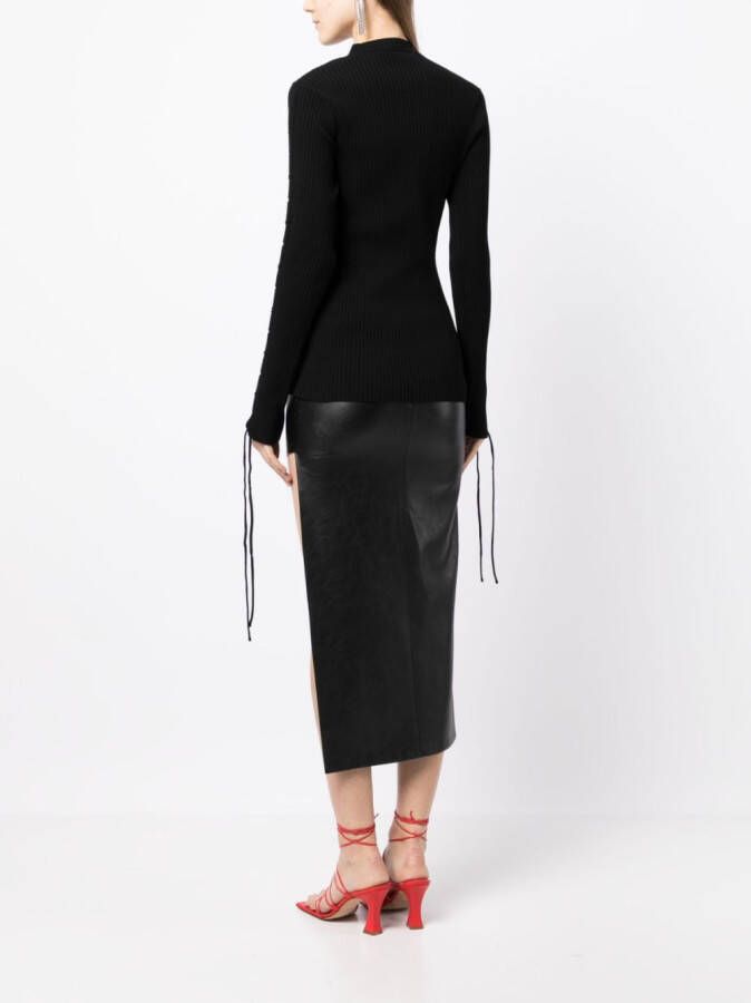 Off-White Ribgebreide top Zwart