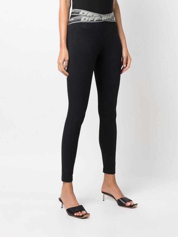 Off-White Legging met logoband Zwart