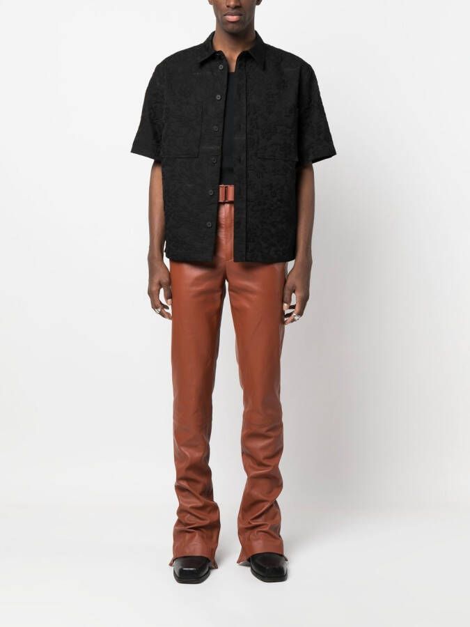Off-White Leren broek Bruin