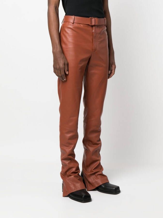 Off-White Leren broek Bruin