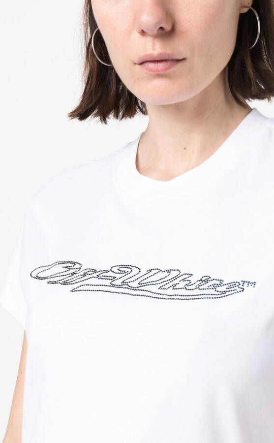 Off-White T-shirt met logodetail Wit