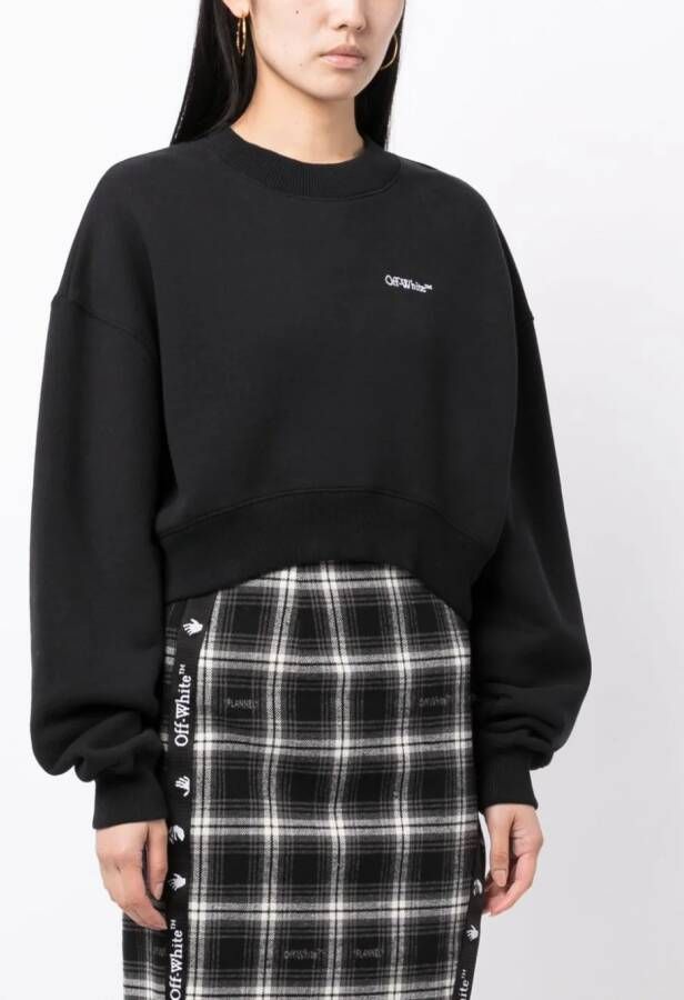 Off-White Sweater met geborduurd logo Zwart