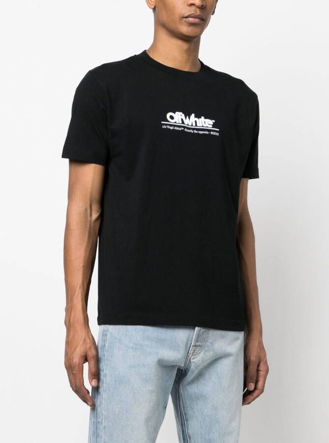 Off-White T-shirt met geborduurd logo Zwart