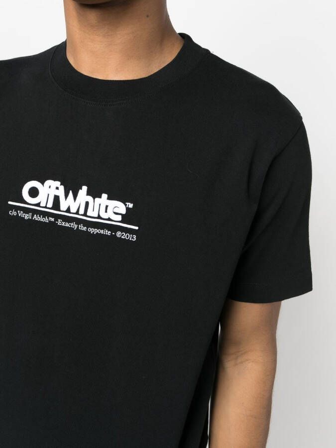 Off-White T-shirt met geborduurd logo Zwart