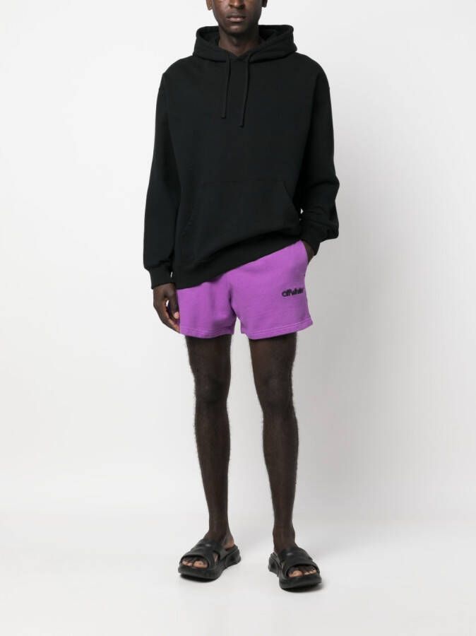 Off-White Trainingsshorts met geborduurd logo Paars
