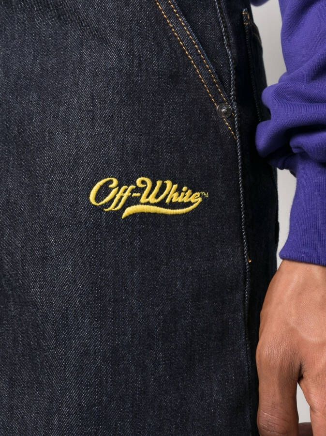 Off-White Jeans met wijde pijpen Blauw